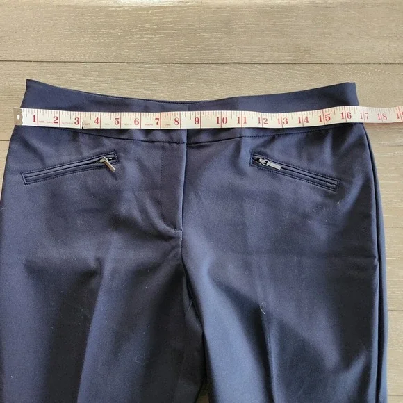 Ann Taylor Petite Curvy Dark Navy Zipper Pocket Dress Pants Women's Sz 8P Curvy - Picture 6 of 11